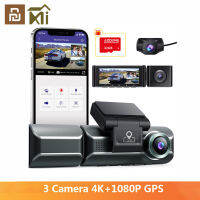 Xiaomi Life M550ช่อง Dash Cam,ด้านหน้าภายในด้านหลังสามรถ Dash กล้อง,4K + 1080P แบบ Dual Channel,GPS, WiFi, IR Night Vision