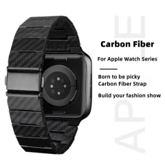 RM V70 Carbon Fiber Titanium Modified Luxury Retrofit Kit For Apple Watch  Ultra/Ultra 2 49mm - Red