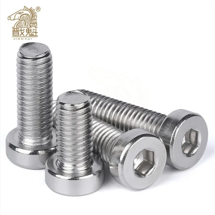 10-50-m3-m4-m5-m6-304-a2-70-stainless-steel-din7984-hex-hexagon-socket-tipis-rendah-profil-singkat-kepala-allen-cap-sekrup-baut-l-4-40mm