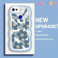 Jlingji เคสเคสสำหรับ Honor V20 V30 Pro แฟชั่นบลูดอกไม้ดีไซน์ใหม่คอลเลอร์ขอบคลื่นเคสมือถือกันกระแทกแบบใสนิ่มที่โปร่งใสลายกล้องถ่ายรูปความคิดสร้างสรรค์เคสป้องกันซิลิกาเจล