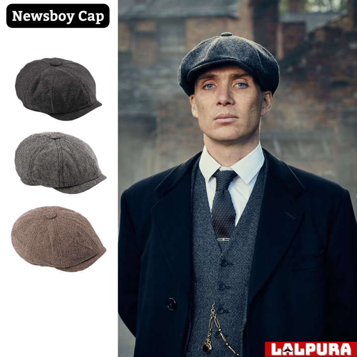 Men Beret Peaky Blinders Newsboy Hat Flat Cap Tweed Hat Wool Golf Hat ...