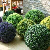 【Cw】YO CHO Artificial Plants Large Green Imitation Plastic Grass Boule for Home Garden Outdoor Decoration Fake Flower Balls ！