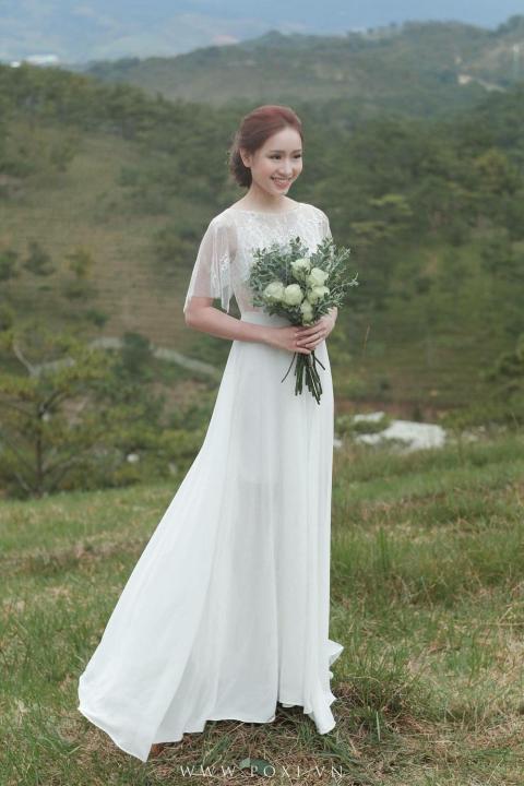 HCM]Đầm maxi trắng tay loe phối ren cao cấp đi tiệc chụp hình cưới ...