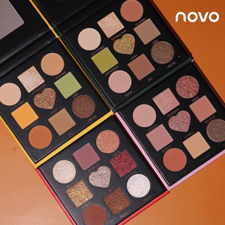 พร้อมส่ง-อายแชโดว์-novo-no-5343พาเลททาตา-9-ช่อง-เนื้อแมท-ชิมเมอร์-novo-soft-eye-palette-eyeshadow