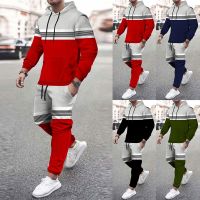 2023New Mens Zipper Hoodie Track Suit Spring/Fall Fashion Joggers Striped Print Casual Hooded Sweater Pant Jogging Tracksuits