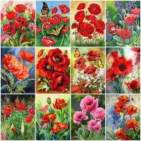 EverShine Diamond Mosaic Poppy New Arrival Diamond Painting Flower Full Square Drill DIY Embroidery Butterfly Handicraft Hobby