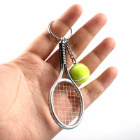 SUTAI Cute Sport Mini Tennis Racket Pendant Keychain Finder Holer Accessories Gifts