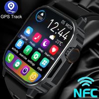 นาฬิกาสุขภาพ NFC Smart Watch Men Women AMOLED Screen Custom Theme Bluetooth Call Fitness Trackers Clock Women Health Sport GPS Smartwatch For Apple Xiaomi Huawei