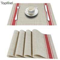 Topfinle คริสต์มาสพีวีซี Placemats พลาสติกสำหรับโต๊ะรับประทานอาหารเสื่อชุดผ้าปูที่นอนเสื่อสถานที่ในห้องครัวบนโต๊ะอาหารแผ่นกาแฟชาเสื่อสถานที่