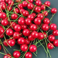 100PCS 65mm Artificial Flower Small Berries Cherry For DIY Wedding Christmas Cake Box Pearl Wreaths Decoration Gift Box Wreaths Craft