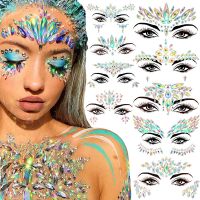 【hot】❁✣  Glitter Rhinestone Temporary Face Sticker Kids Masquerade Facial Jewelry