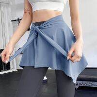 【hot sale】♞♞◘ C04 [Mermaid Line] Wrapped Skirt Laced-Up One Piece Covering Buttocks Slimmer Look Anti-Glare Yoga Fitness Exercise Half-Length Dance Outer