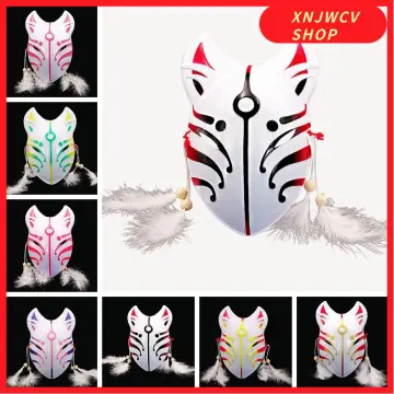 Anime Demon Slayer Fox Mask Hand-painted Japanese Mask Half Face Mask  Masquerade Festival Ball Kabuki Kitsune Masks Cosplay Prop