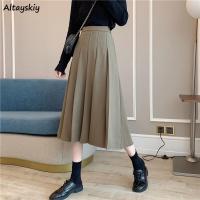 Skirts Women Midi Pleated Daily Solid Casual All-match Students Simple Fashion Popular School Girls Harajuku Sweet Юбка Женская