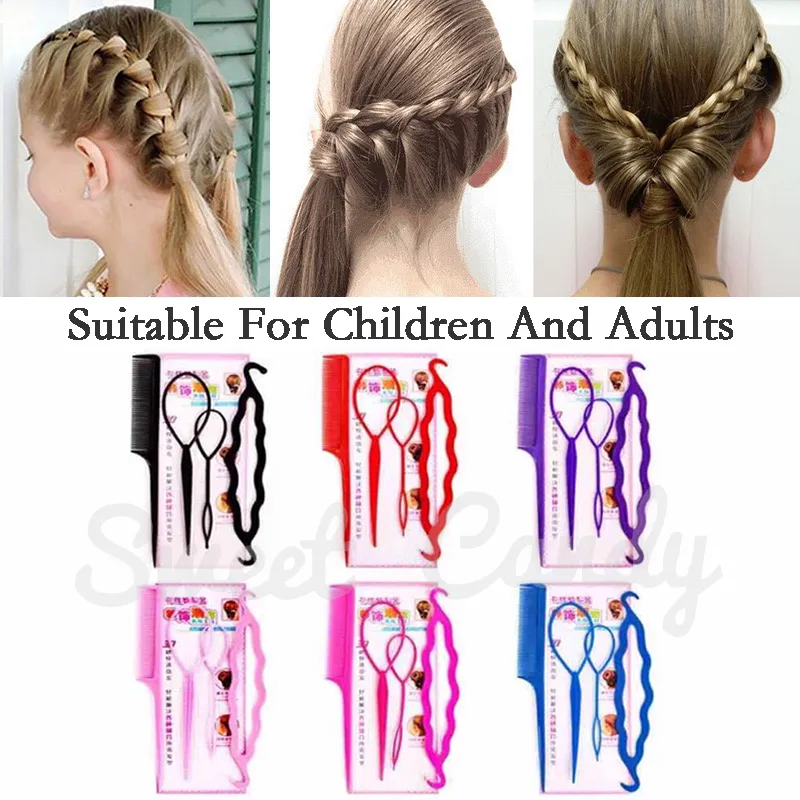 4Pcs/Set DIY Hair Styling Tools Ponytail Hair Bands For Women Girls Hair  Braid Accessories | Lazada PH