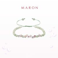 MARON✨ สร้อยข้อมือดาวนพเก้า (เชือกถัก) X อัญมณีมงคล หยกเสริมดวงประจำวัน | My Nine Lucky Stars Bracelet with Jade เงินแท้ พลอยแท้ ชุบทองคำขาว White Gold