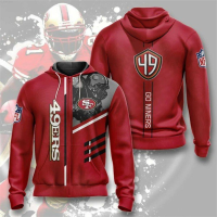 San Francisco 49ers Hoodie Football Zipper Sweatshirt Casual Sport Hooded Jacket {in store}