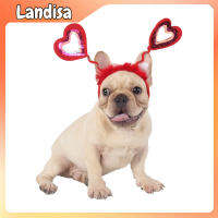 Pet Headband For Dog Cat Adjustable Heart-shaped Valentines Hairband Sweet Puppy Head Hoop Photograph Props