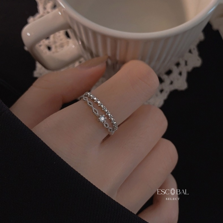 escobal-พร้อมส่ง-แหวนเงินแท้-lace-diamond-ฝังเพชร-moissanite-แท้100-แหวนเพชรแถว-แหวนผู้หญิง-แหวนปรับขนาดได้-แหวนพลอย