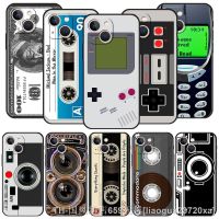 【LZ】▪✠  Vintage Tape Camera Gameboy Phone Case For iPhone Apple 14 13 12 11 Pro Max Mini 7 8 Plus XR XS X SE 2020 Black Silicone Cover