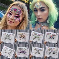 【YF】 Halloween 3D Acrylic Glitter Rhinestone Eyebrow Sticker Temporary Sexy Face Tattoo Kids Body Facial Jewelry