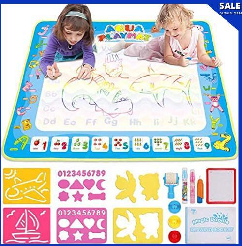 Jasonwell Aqua Magic Doodle Mat 40 x 32 Inches Extra Large Water Drawing Doodling Mat Coloring Mat Educational Toys Gifts for Kids Toddlers Boys Girls