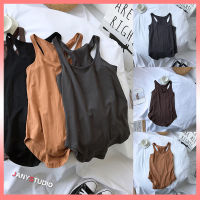 พร้อมส่ง เสื้อกล้ามแขนกุด คอตัวยู ทรงหลวม นิ่มสบาย