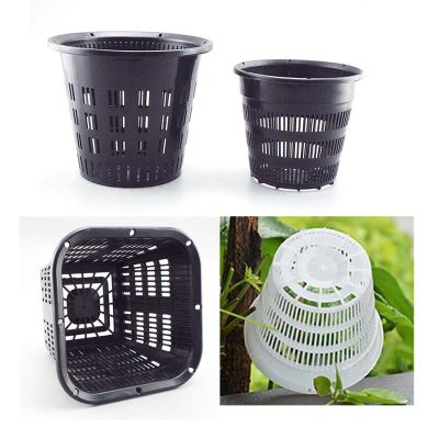 【CC】 5pcs Breathable Orchid flower plant grow Pot net Mesh cup Planters Plastic Slotted wall hanging Holes white black