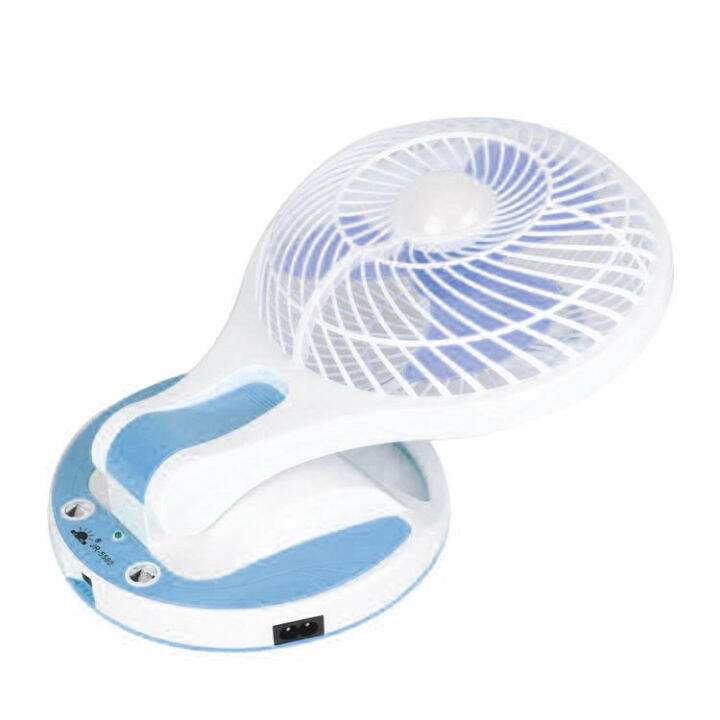 JR5580 Rechargeable Foldable Desk Fan with LED Light 2 Speeds / Kipas