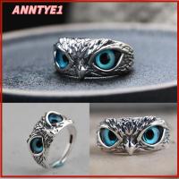 ANNTYE1 ปีศาจ Jewelry ของขวัญ วันแม่ Vintage Ring Open Adjustable Owl Eye Statement Ring