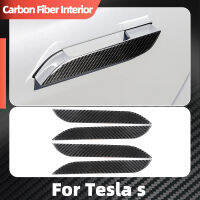 Fit สำหรับ Tesla รุ่น S 2014- 4 Pcs คาร์บอนไฟเบอร์รถภายนอกประตู Handle Cover Scratch Protector Trim สติกเกอร์อุปกรณ์เสริม