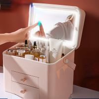 【YD】 Storage Makeup Organizers Dustproof Drawer With Mirror Desktop Skincare Organizer