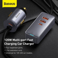 Baseus 120W PD Car Charger Quick Charger QC 3.0 PD 3.0สำหรับ 12 Samsung Type-C USB Charger เครื่องชาร์จศัพท์ USB แบบพกพา