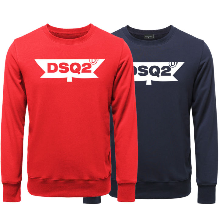 dsq2ยี่ห้อบุรุษเสื้อบุรุษสตรีแฟชั่นสบายๆ-dsq-พิมพ์แขนยาวคู่เสื้อกันหนาวหมวกถนนฮิปฮอปผ้าฝ้ายเสื้อกันหนาวเสื้อสวมหัว