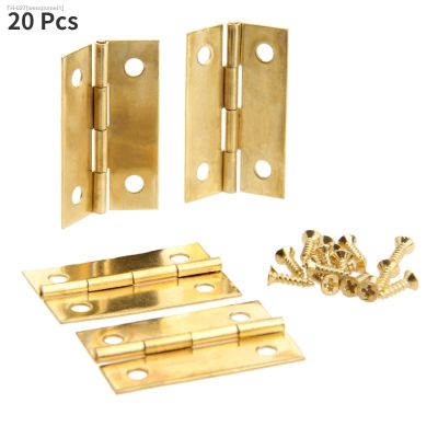 ∈✥❒ 20Pcs 1.5 Inch Antique Gold Cabinet Hinges Furniture Fittings Wood Boxes Decorative Hinge Furniture Hardware 34x22mm with Screws