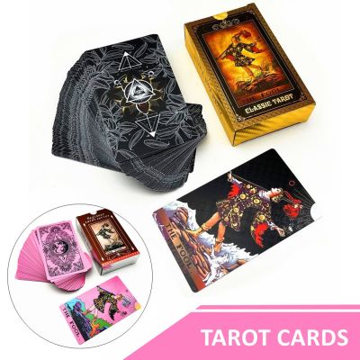 1 Deck Plastic Tarot Cards Waterproof Rider Waite Oracle Cards Divination With English Guide Book L744