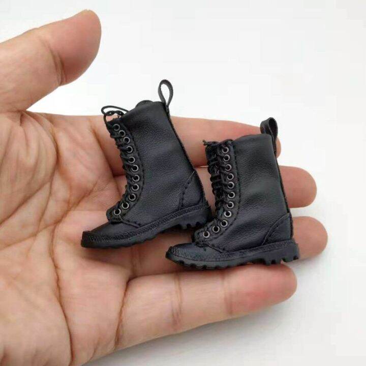 Tbleague 1/6 Scale Female Soldier Short Boots Lace Up Solid Leather ...