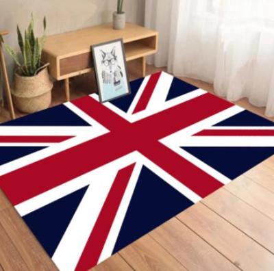 (ร้อน) ย้อนยุคอังกฤษอเมริกันธงพรมโต๊ะน้ำชาพรมพื้นที่เด็กพรมปูพื้นผ้าฝ้ายพรมปูพื้นสำหรับเด็กห้องนอนแผ่นเตียง Tae วางสินค้า