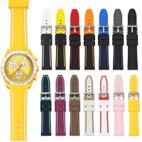 【hot】△¤  20 22 26mm Silicone for Omegafor Swatch Joint MoonSwatch Rubber Men Release