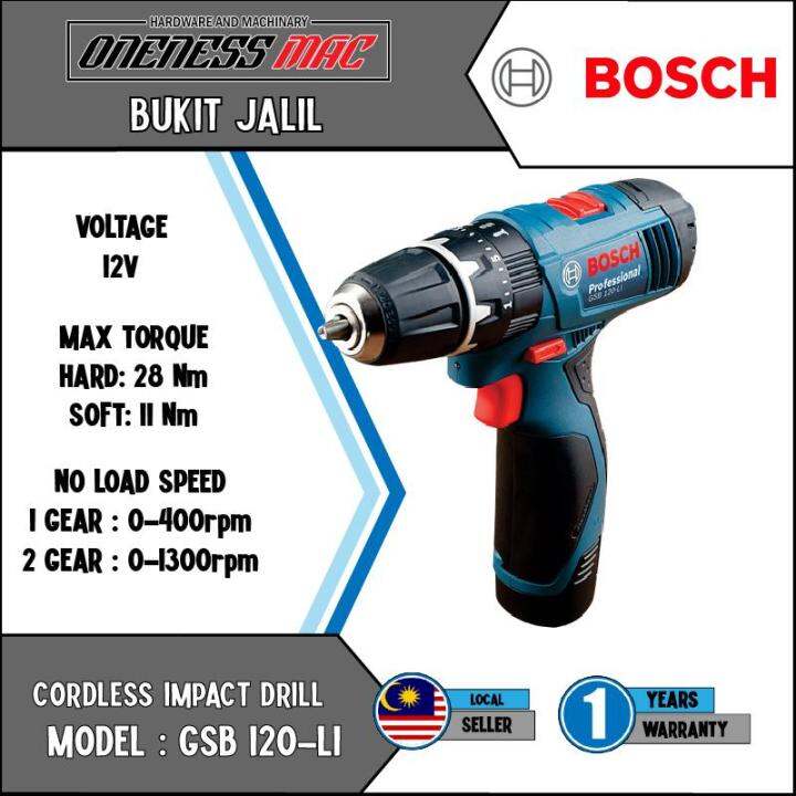 "BOSCH" GSB 120 LI Cordless Impact Drill Lazada