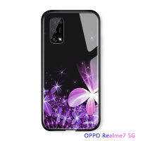 พร้อมสต็อกเคสโทรศัพท์สำหรับRealme 7 Realme7 5Gโทรศัพท์มือถือกรณีฮาร์ดแฟชั่นผู้หญิงสุภาพสตรีดอกไลแลกกันกระแทกกระจกเทมเปอร์Hardcaseกลับเคสโทรศัพท์