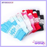 SYBOOKS High Quality Gifts Soft Men Women Warm Winter Knitted Snowflake Touch Screen Gloves