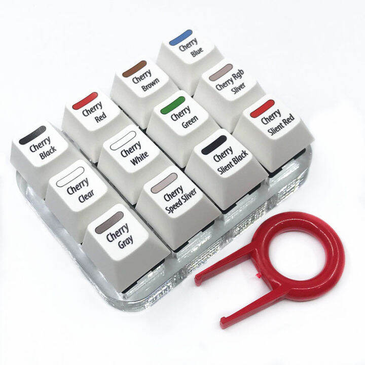 White Keycaps Testing Tool Cherry 12 MX Switches Keyboard Tester Kit