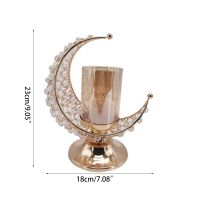 Drop Shipping Ramadan Candlestick Moon Shaped Candle Stand Holder for Eid Mubarak Candlestand