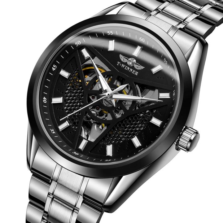 winner-sport-style-watch-men-auto-mechanical-white-gold-triangle-dart-skeleton-genuine-full-black-stainless-steel-wrist-watches