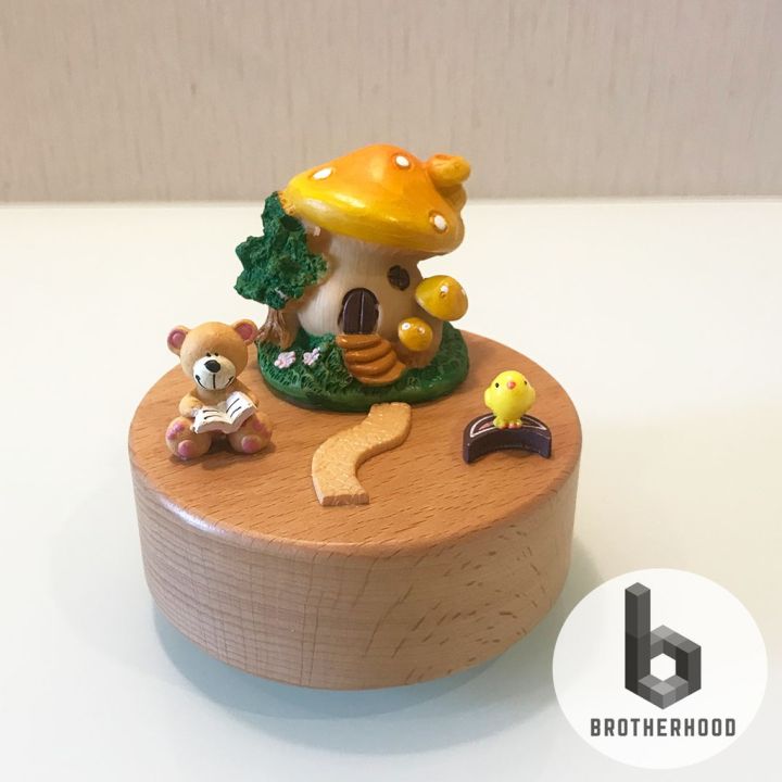 BAB ชุดของขวัญเด็กแรกเกิด [DIY]กล่องดนตรีไม้/กล่องดนตรีไขลาน "Full of Fantasy House" Musicbox By Brotherhood ชุดของขวัญเด็กอ่อน เซ็ตเด็กแรกเกิด