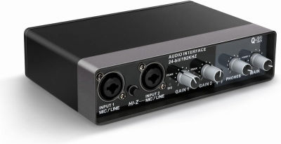 YOUSHARES USB Audio Interface for Recording Music, AudioBox Mic Preamps 48v 2 Channel for Streaming and Podcasting Recording