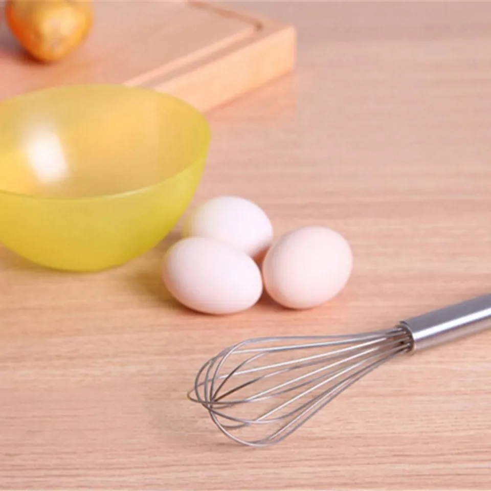 1pc Stainless Steel Semi-automatic Egg Beater Handheld Kitchen