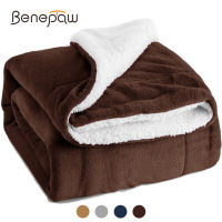 Benepaw อบอุ่นย้อนกลับหนาสุนัขผ้าห่มนุ่มสบายขนแกะสัตว์เลี้ยงผ้าห่มสำหรับที่นอนเตียงเครื่องล้างทำความสะอาดได้ลูกสุนัขแมวเสื่อ