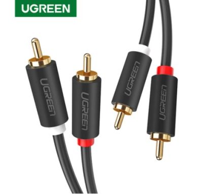 Ugreen 2RCA to 2 RCA Male to Male Audio Cable Gold-Plated RCA Audio Cable for Home Theater DVD TV Amplifier CD Soundbox